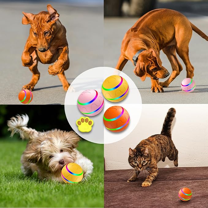 Shaky Ball Toy for Dogs, Large Pet Bounce, Jumping Ball Dog Toy, Automatic Activation Sports Rolling, 2025 New Big Pet Moving Balls (Orange, Smart)