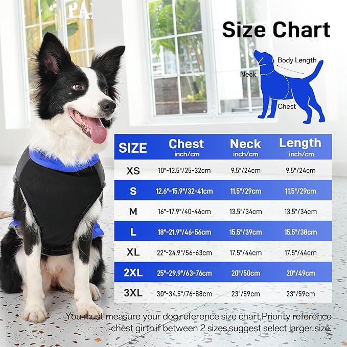 Warm Fleece Dog Coats for Large Dogs,D-Rings Waterproof Puppy Jacket for Cold Winter,Blue XXL