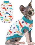 PUMYPOREITY Sphynx Cat Clothes: Soft, Stretchy Pullover Pajamas & Turtleneck for Hairless Cats, Blue