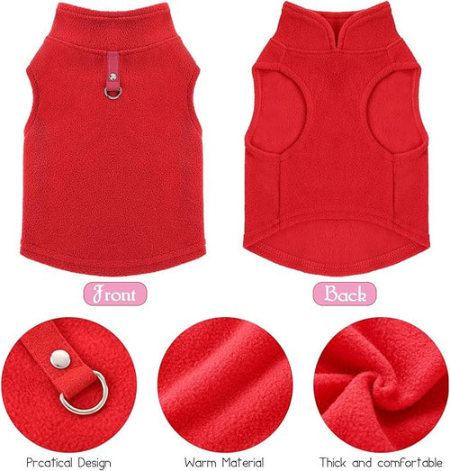 6 Pack Winter Dogs Sweater for Small Dogs Warm Clothes Fleece Vest with Leash Ring Sleeveless Dog Jacket for Little Medium Puppy Pet Unisex(Medium,Bright Colors)