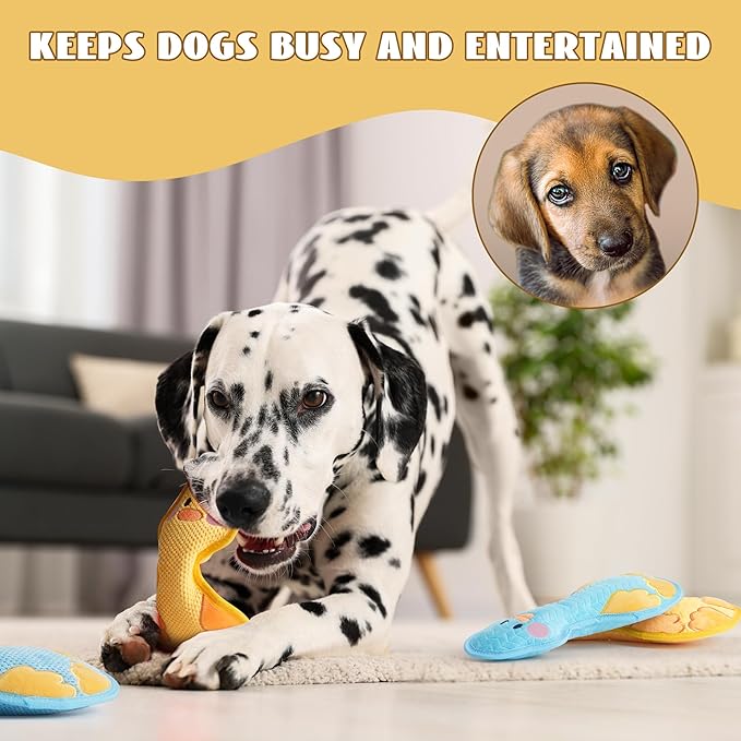 Duck Squeaky Dog Toy, New 2025 Indestructible Dog Toy for Aggressive Chewers, Stuffed Toy with Two Tough Layers, Soft Plush for Comfort and Chewing, Blue