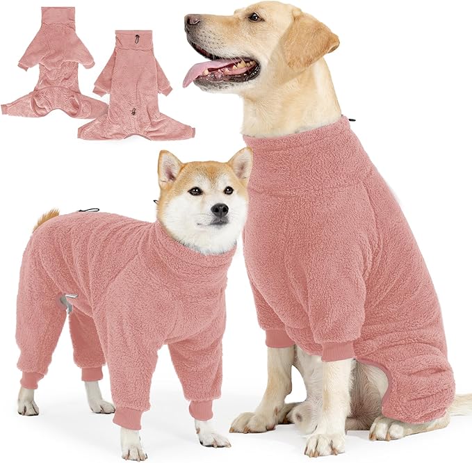 Dog Winter Coat for Small Medium Large Dog for Run Walk Sleep Warm Fleece Pet Sweater & Windproof Pajamas Snow Jacket Small Pink