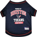NFL Houston Texans Dog T-shirt X-Small. - Licensed Shirt for Pets Team Colored with Team Logos- Premium Stretchable Materials for the comfort of your Dog & Cat