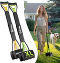 Large Dog Pooper Scooper for Yard - 32" Long Handle, No Bending, Grass-Friendly, Easy to Clean, Durable & Sturdy, 2-Pack