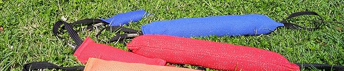 Dingo Gear French Linen tug Toy for Dog, Dog Bumper for Training, Agility, tug of war, Dog bite Pillow for Strong Dog, 1handle 18" Black S00075