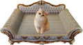 Luxury Cardboard Cat Scratcher Sofa Couch Bed, Couch Shaped Scratching Board, Scratch Lounge with Catnip, Cat Scratcher for Indoor Cats Grey