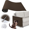 Cat Scratch Furniture Protector - 100" x 17" Trimmable Self-Adhesive Cats Claws Scratch Pads, DIY Cat Climbing Couch Protector for Scratch Post Cat Tree Replacement Indoor (Brown)