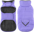 Dog Coat, Waterproof Dog Winter Jacket with Pocket, Reflective Adjustable Pet Snow Vest, Warm Cozy Fleece Sweater for Small Medium Extra Large Dogs - Light Purple, XS
