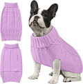 Dog Sweaters for Small Medium Large Dogs Girl, Soft Warm Turtleneck Pup Dogs Shirt, Double Knitting Collar for Outdoor Playing, Warm Dog Clothes (M,Purple)