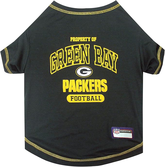 NFL Green Bay Packers Dog T-shirt Small. - Licensed Shirt for Pets Team Colored with Team Logos- Premium Stretchable Materials for the comfort of your Dog & Cat