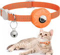AirTag Cat Collar, Reflective Kitten Collar Breakaway Apple Air Tag Cat Collar, GPS Cat Collar with AirTag Holder and Bell, Lightweight Tracker Cat Collars for Girl Boy Cats Puppies (Orange)
