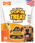 Nylabone Pop-In Treat-Toy Refill Chews, All-Natural Dog Treats for Treat Dispensing Toys, Chicken Flavor, 30 Count