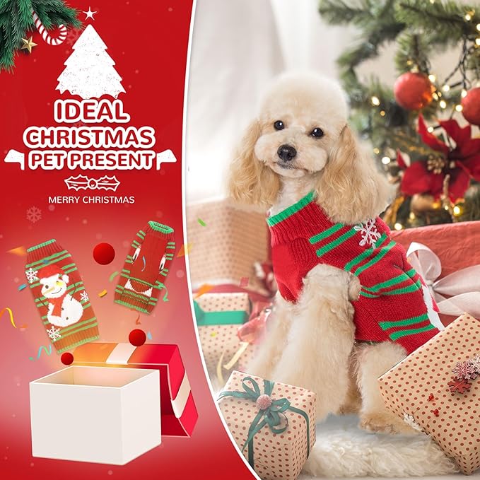 PETCARE Red Snowman Dog Sweater Christmas Dog Sweaters Vest Ugly Snow Xmas Puppy Costume Pet Holiday New Year Fall Winter Clothes for Small Medium Large Dogs Cats Pullover Sweaters Outfits,Large
