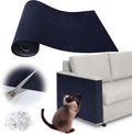 Cat Scratch Furniture Protector - 40" x 13.8" Trimmable Self-Adhesive Cats Claws Scratch Pads, DIY Cat Climbing Couch Protector for Scratch Post Cat Tree Replacement Indoor (Dark Blue)