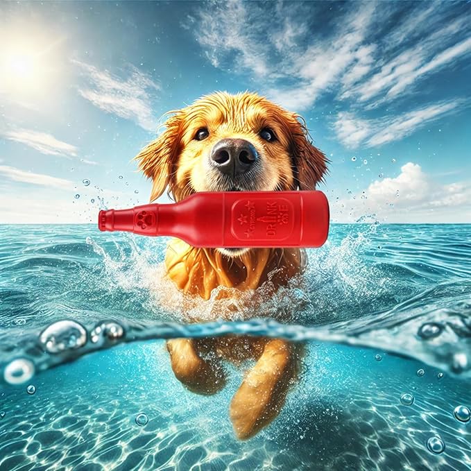 Wine Bottle Dog Toy, Cute Dog Toys for Aggressive Chewers, Bottle Chew Toys for Dogs, Interactive Dog Toys for Large/Medium/Small Dogs to Keep Busy, Dog Swimming Toys