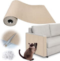 Cat Scratch Furniture Protector - 158" x 13.8" Trimmable Self-Adhesive Cats Claws Scratch Pads, DIY Cat Climbing Couch Protector for Scratch Post Cat Tree Replacement Indoor (Khaki)