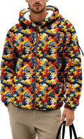 Men's Camouflage Hunting Fleece Lined Hoodie Camo Jackets Zip Up Long Sleeve Casual Winter Coats Hood Outerwear