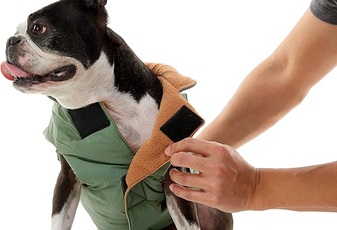 Gooby - Sports Vest, Fleece Lined Small Dog Cold Weather Jacket Coat Sweater with Reflective Lining, Purple, Small