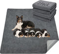 LOOBANI 2 Packs Extra Large Reusable Dog Mat for Floor, Non-Slip Washable Pee Pad for Dogs, Fast Absorbent Pet Whelping Pads, Puppy Playpen Mat for Incontinence, Housebreak, Crate, 65x48in, Gray