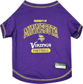 NFL Minnesota Vikings Dog T-shirt X-Small. - Licensed Shirt for Pets Team Colored with Team Logos- Premium Stretchable Materials for the comfort of your Dog & Cat
