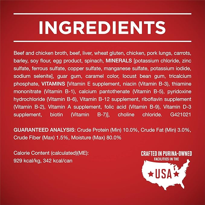 Purina ONE Natural Wet Dog Food Gravy, Tender Cuts in Gravy Beef and Barley Entrée - 13 Ounce (Pack of 12)