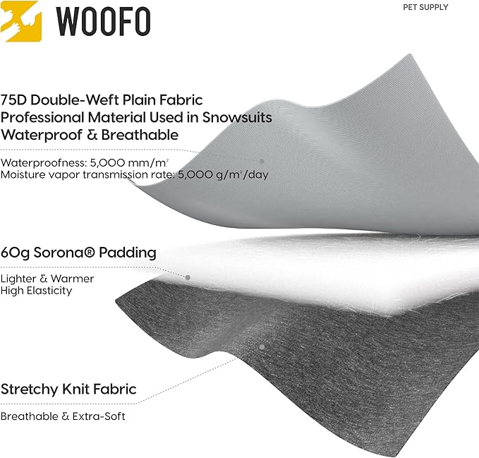 Dog Slip-on Winter Coat, Warm,Lightweight, Adjustable and Easy to Wear for Cold Weather | Waterproof & Windproof Padded Dog Winter Jacket(Glacier Grey, 2XS)