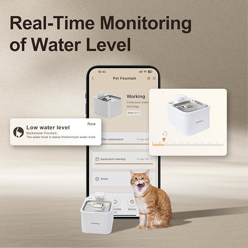 6 Pack Pet Water Fountain Replacement Filters, for 135 oz/4 L Cat Water Fountain Cordless, 6 Months Set of Ultra Quiet Pet Dispenser Stainless Steel, White 6 Count