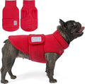 cyeollo XL Dog Sweater, Fleece Dog Sweaters Soft Stretchy Doggie Vest Turtleneck Doggy Sweatshirt Warm Fall & Winter Clothes for Medium to Large Dogs Girl, Red XL