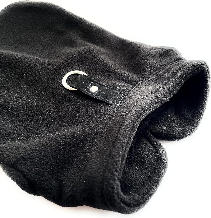 JACKO & CO - Fleece Vest Dog Sweater with Leash Ring - Soft, Warm & Lightweight Pullover Coat for Small & Medium Dogs, Puppies & Cats - Cozy Fall/Winter/Spring Pet Jacket (Black, Small 4-6lbs)