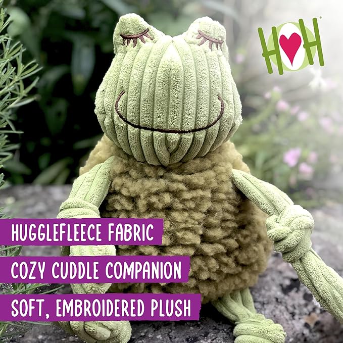 HuggleHounds Plush Dog Toy - Fuzzy Dog Toy, Soft Fleece, Interactive Durable Stuffed for Small and Large Breeds with Squeaker - Louise Lamb, Small