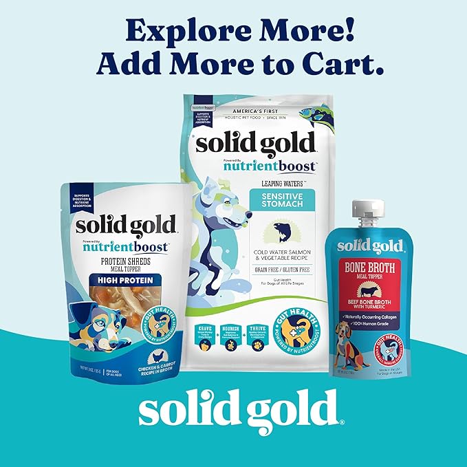 Solid Gold Air Dried Dog Food Toppers for Dry Food - Healthy Dog Treats w/Real Beef & Superfoods - Serve as a Complete Meal, Topper or Treats - Supports Muscle Growth, Immunity & Digestion - 1lb