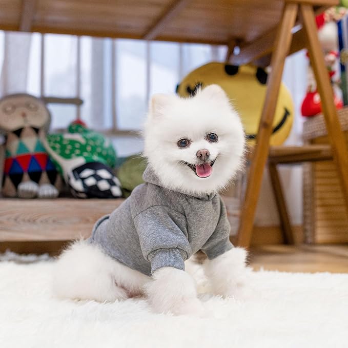 SCENEREAL Dog Hoodie Sweaters for Small Medium Large Size Dogs, Fleece Pet Sweatshirt with Hat and Pocket,Soft Cold Winter All Weather Puppy Clothes for S to XL Sized Dogs,Grey (M)