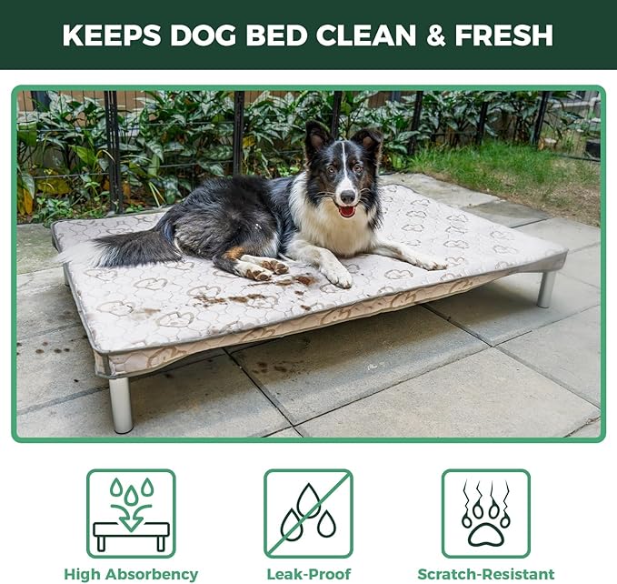 FXW TitanNest Chew-Proof Elevated Dog Bed, Raised Cot for Indoor/Outdoor/Camping Use, Durable & Waterproof Cooling Pet Bed with Exclusive Cover for Medium Dogs, 42.0" L x 27.0" W x 5.0" H, Black