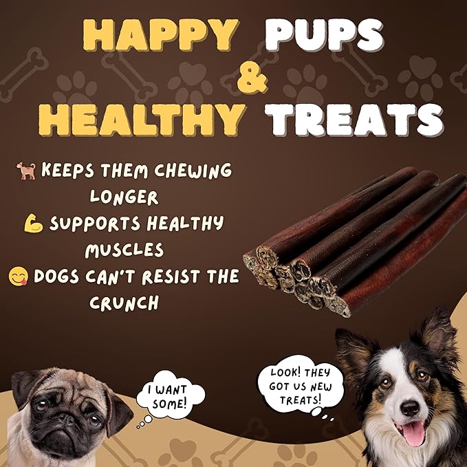 Woofley's 6 Inch Collagen Sticks for Dogs (16 Count) Bully Stick Rawhide Alternative Dog Chews No Hide Bones for Medium & Large Dogs