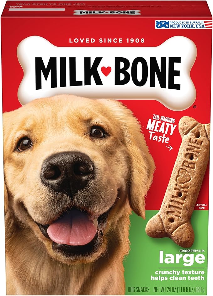 Milk-Bone Original Dog Treats for Large Dogs, 24 Ounce, Crunchy Biscuit Helps Clean Teeth