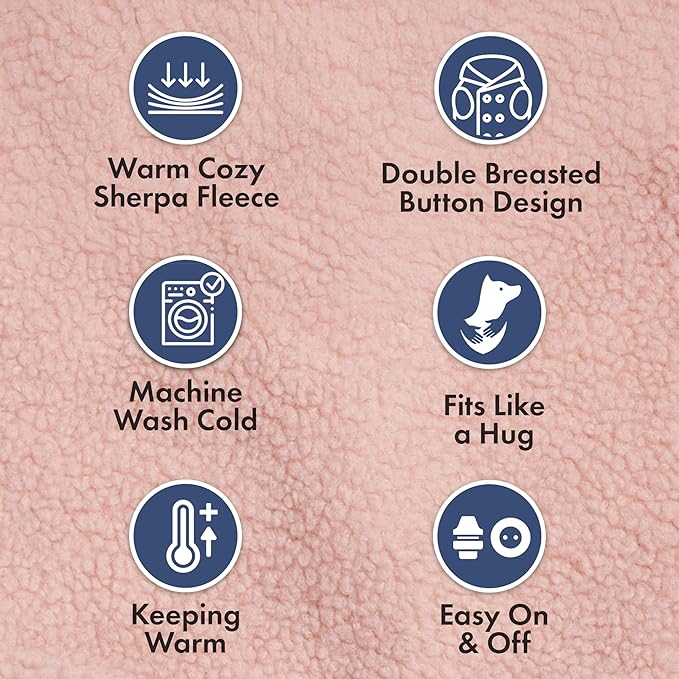 Spark Paws Teddy Dog Sweater, Sherpa Vest with Warm Fleece Lining, Winter Coat Suitable for Small Medium Large XL XXL Breeds - Pink - 3XL