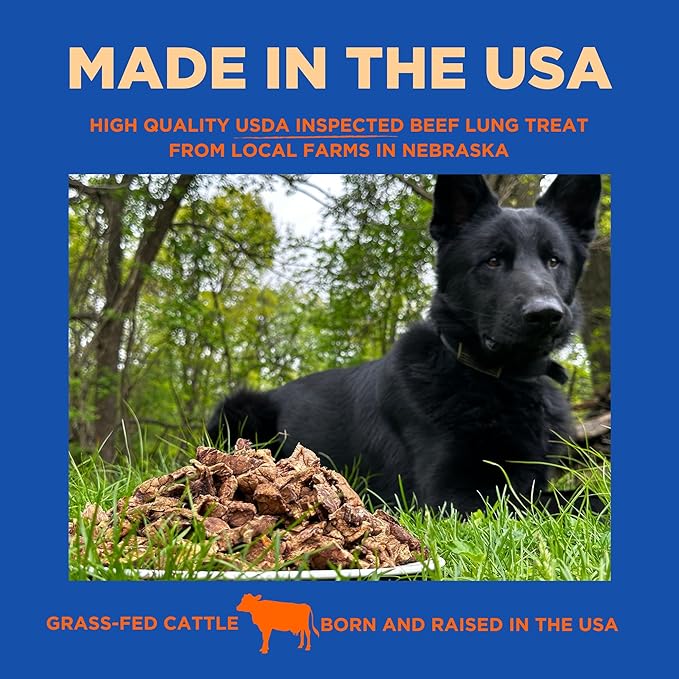 Paww Chew Beef Lung Dog Treats, 100% Natural, Single Ingredient, (2.5 Pound) Made in the USA, Dried & Dehydrated, High Protein, High Value Dog Training Treats, Grain Free, Low-Odor Free for All Breeds