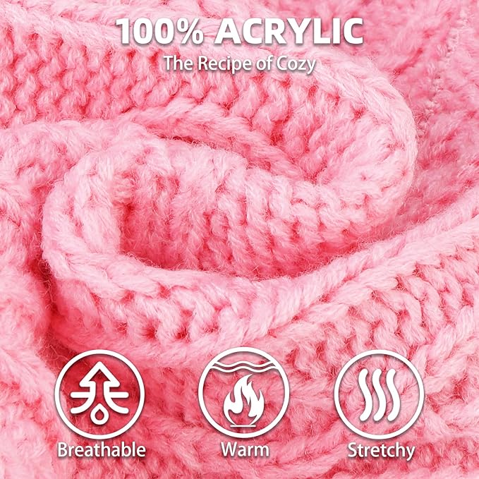 PUPTECK Dog Sweater, Turtleneck Warm Knitted Pullover Coat, Thick Cable Knitwear Clothes in Winter, Pet Apparel Outfits for Small Medium Dogs, for Cold Weather Indoor & Outdoor, Pink S