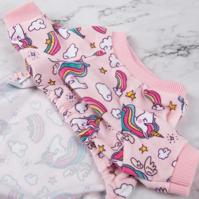 CuteBone Small Dogs Outfit Soft Puppy Onesies Pjs Dog Pajamas Pet Coat Cat Apparel Comfy Doggie Jumpsuit Bodysuit for All Seasons P67XL