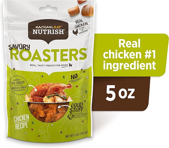 Nutrish Rachael Ray Dog Treats Savory Roasters Chicken Recipe, 5 oz. Pouch, 5 Count