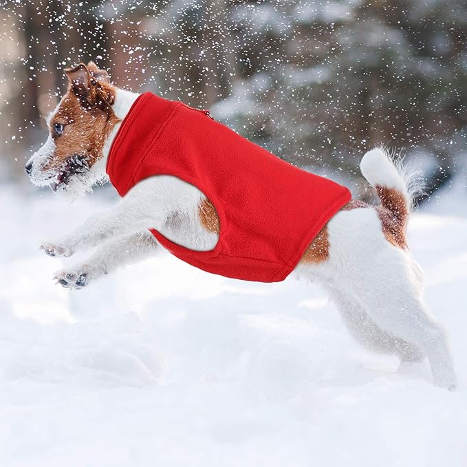 6 Pack Winter Dogs Sweater for Small Dogs Warm Clothes Fleece Vest with Leash Ring Sleeveless Dog Jacket for Little Medium Puppy Pet Unisex(Medium,Bright Colors)
