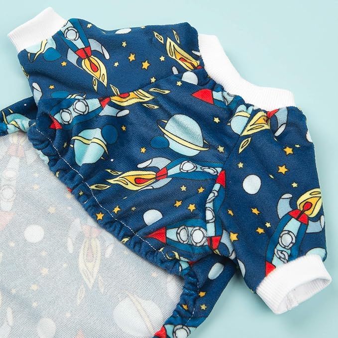 CuteBone Small Dogs Outfit Soft Puppy Onesies Pjs Dog Pajamas Pet Coat Cat Apparel Comfy Doggie Jumpsuit Bodysuit for All Seasons P16M