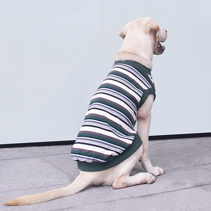 Extra Large Dog T Shirts Clothes Sleeveless Tank Top Vest for Labrador Rottweiler Great Dane, Green, 7X-Large