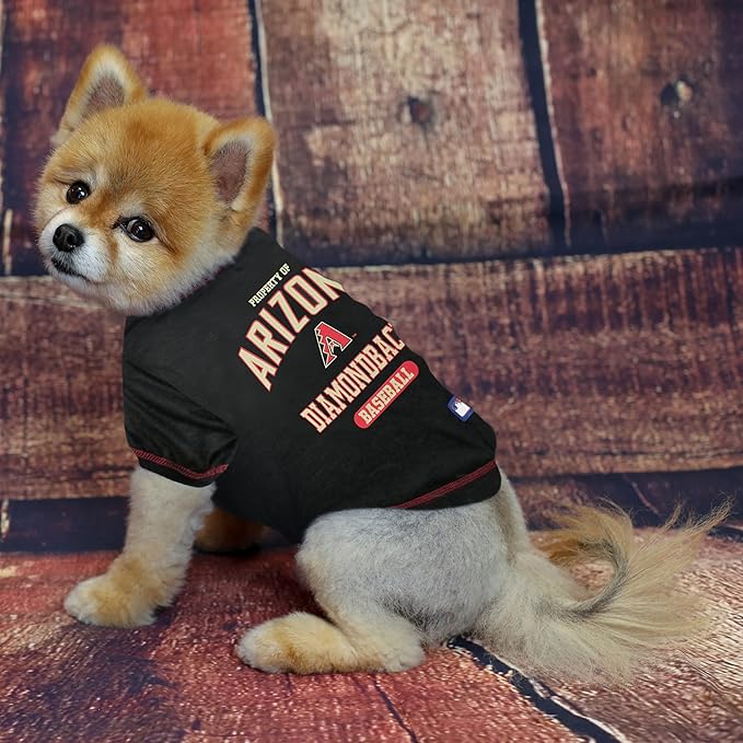MLB Arizona Diamondbacks Dog T-Shirt, Small. - Licensed Shirt for Pets Team Colored with Team Logos. - Premium Stretchable Materials for The Comfort of Your Dog & cat.