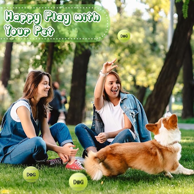 40 Pack Tennis Balls Dog Toys Bulk 2.5 Inch with Carry Bags, Easy Catching Interactive Fetch for Pet Puppy Small Medium Large Dogs Training Exercise and Practice