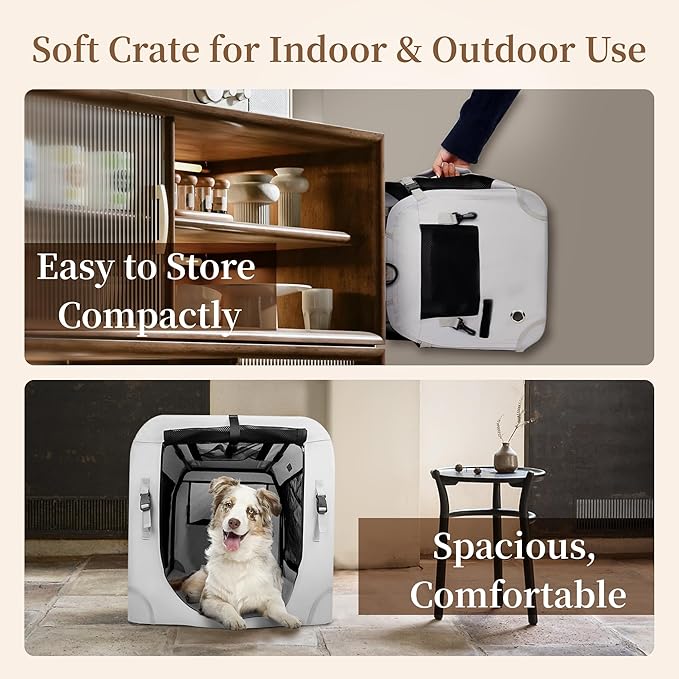 Extra Large Cat Carrier for 2 Cats Collapsible Soft Pet XL Crate for Large/Medium Cats 20lbs Car Travel Portable Bag with Water Bottle Slot For Long Trips (Black, 24.0"L x 16.5"W x 16.5"H)