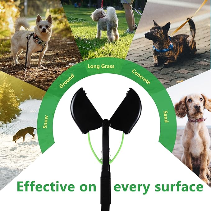 Large Dog Pooper Scooper for Yard - 32" Long Handle, No Bending, Grass-Friendly, Easy to Clean, Durable & Sturdy