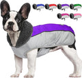 Dog Coat, Waterproof Ripstop Dog Winter Jacket with Leash Hole, Reflective Adjustable Warm Pet Fleece Snow Sweater for Small Medium Large Dogs - Purple, 2XL