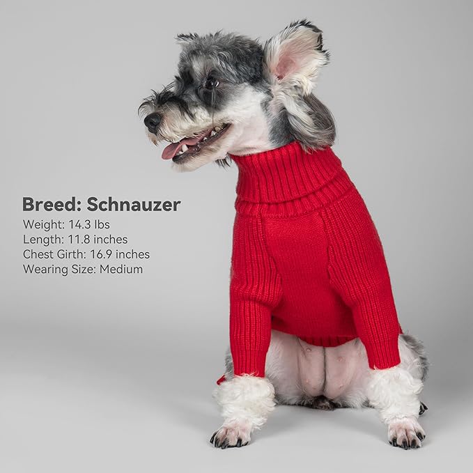cyeollo 4XL Dog Sweater, Stretchy & Cozy Warm Dog Sweaters for Large Dogs Boy, Pullover Knit Fall Winter Sweatshirt Big Dogs Clothes, Doberman Great Dane Apparel, Red XXXXL