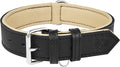 Riparo Dog Collars for Medium Dogs, Genuine Leather Dog Collar, Medium Dog Collar (M: 1" Wide for 13.5”-17.5” Neck, Black)